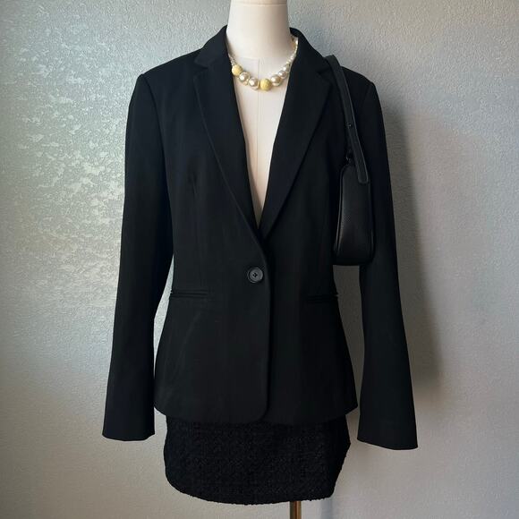 Express Black One-Button Blazer Women’s Size 10 – Stretch Lined Career Jacket - Picture 1 of 10